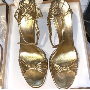 Gucci gold Sandals In original box